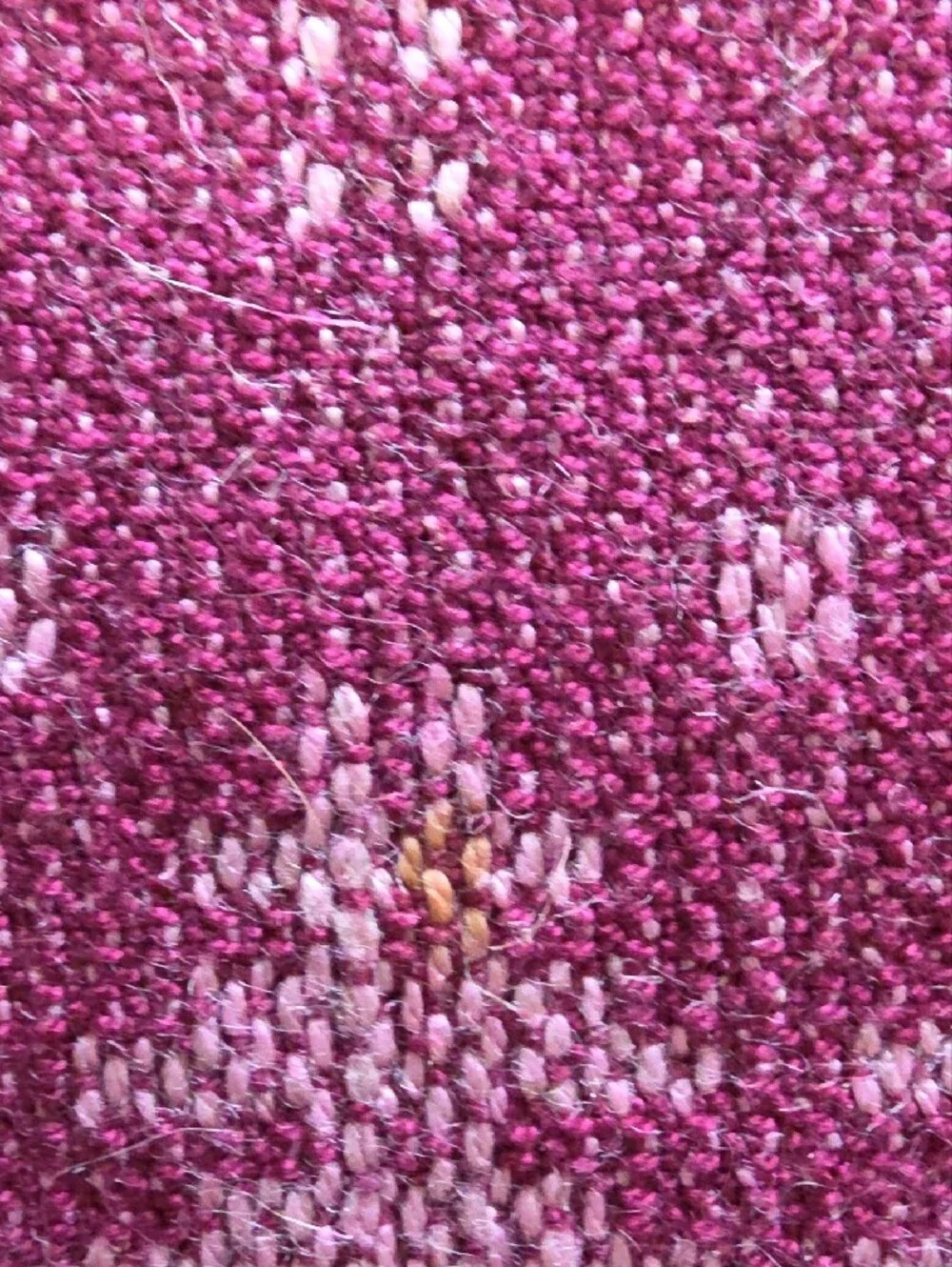 Handwoven Burgundy and Cream Patterned Table Runner